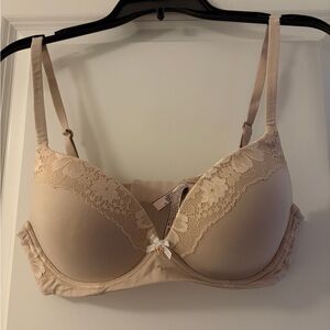Victoria's Secret Lace Trimmed Bra in Tan